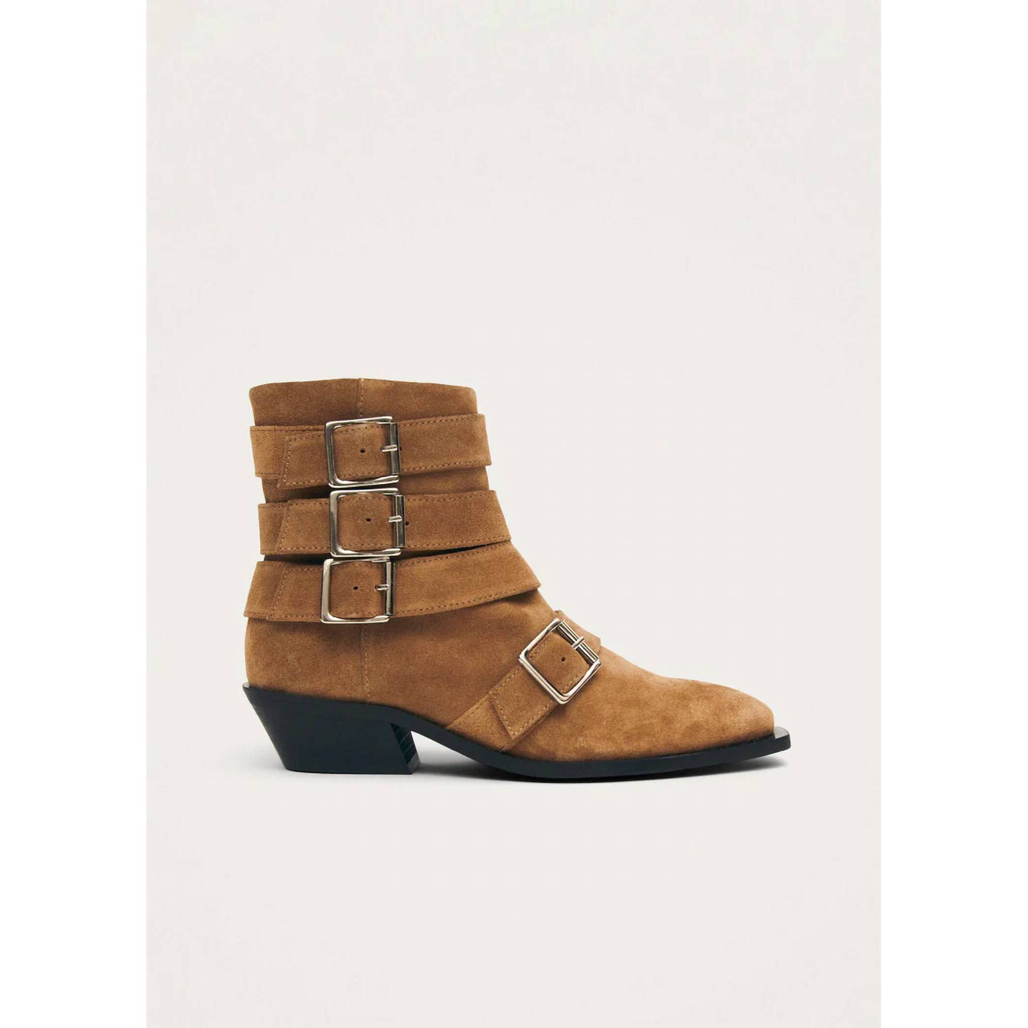 New Alohas Women's Eras Suede Leather Ankle Boots In Tan